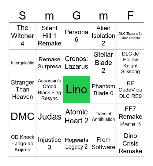 Summer Game Fest Bingo Card