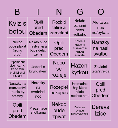 Ano!! Bingo Card
