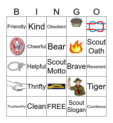 Arrow of Light Bingo Card