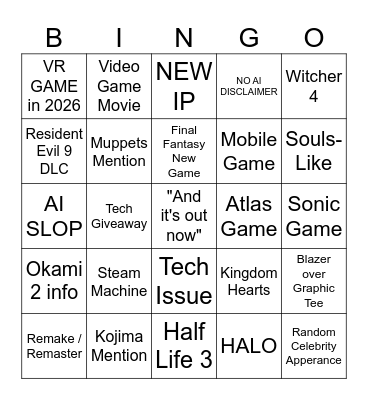 STATE OF PLAY 2026 Bingo Card