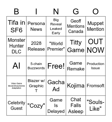 SummerGamesBingo Card