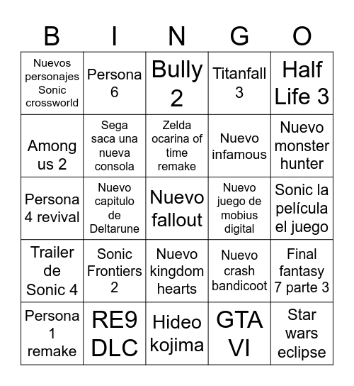 Summer fest Bingo Card