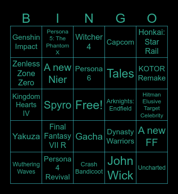 Summer Games Fest Bingo Card
