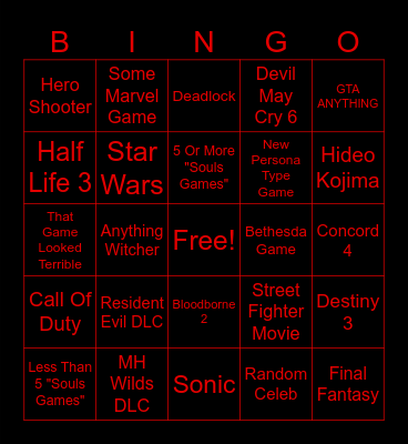 Summer Games Fest 2026 Bingo Card