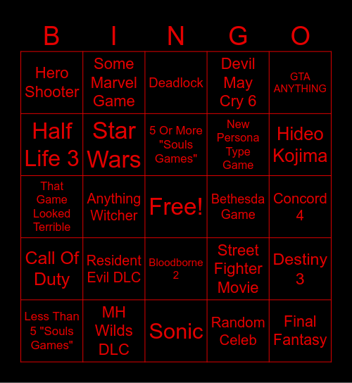 Summer Games Fest 2026 Bingo Card