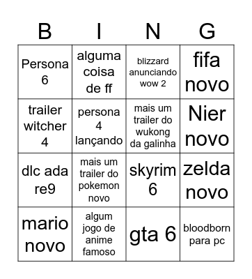 Bingo Card - Summer Game Fest 2026 Bingo Card