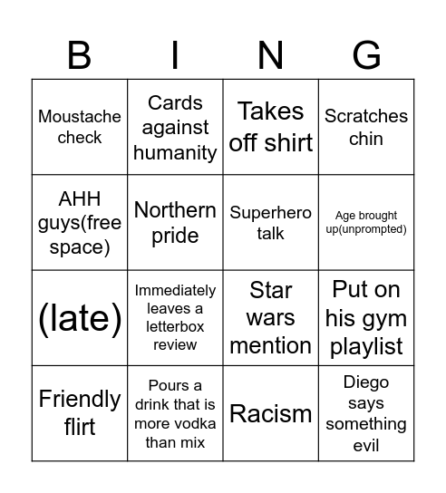 Diego's bingo Card