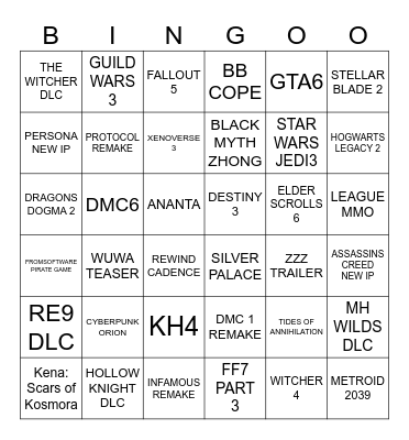 SUMMER GAMES FEST Bingo Card