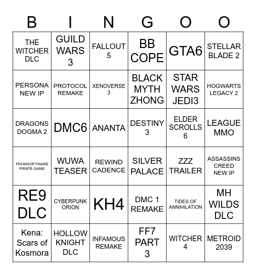 SUMMER GAMES FEST Bingo Card