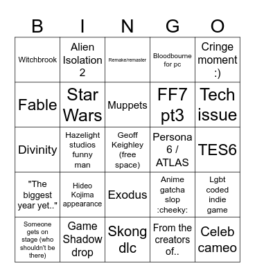 Potat SGF Bingo Card