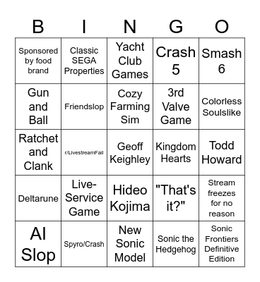 Summer Games Fest Bingo Card