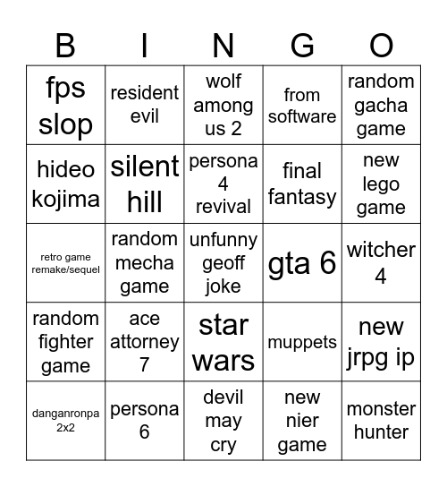 summer games fest 2026 Bingo Card