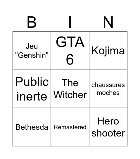 SGF 2026 Bingo Card