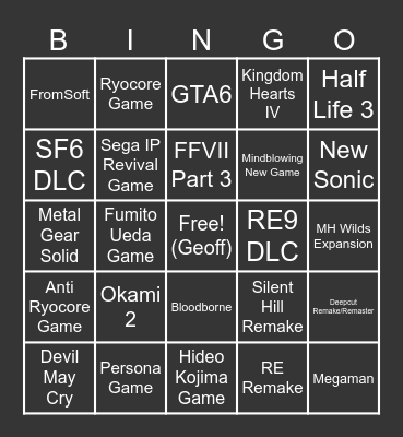 Summer Games Fest 2026 Bingo Card
