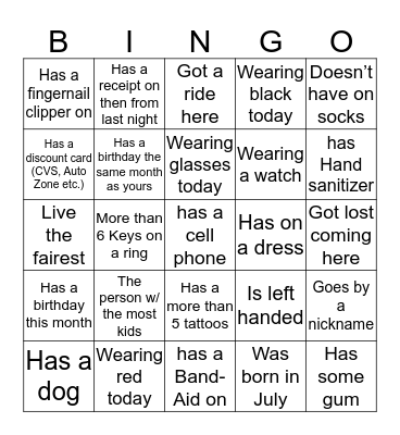 Family Affair  Bingo Card