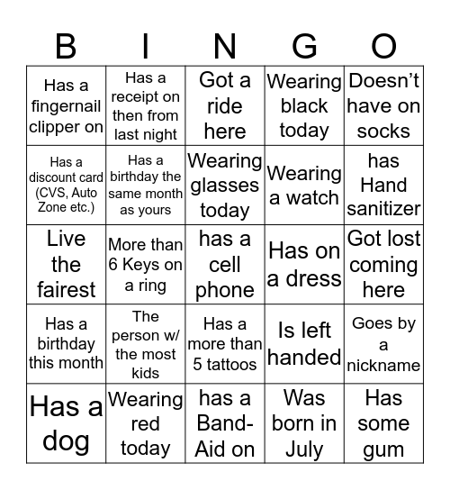 Family Affair  Bingo Card