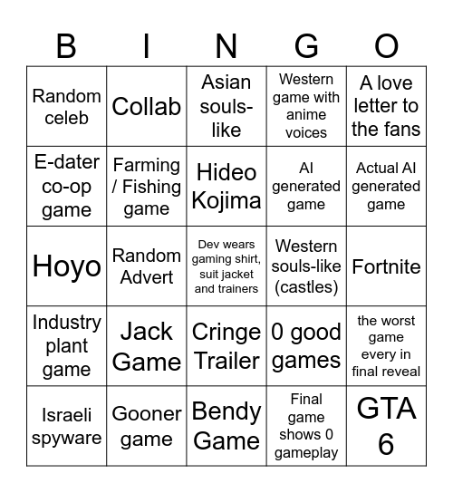 Bingo Card