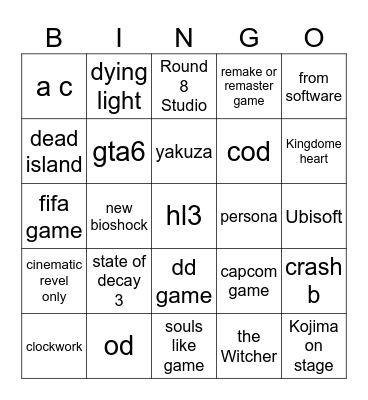 summer game feast Bingo Card