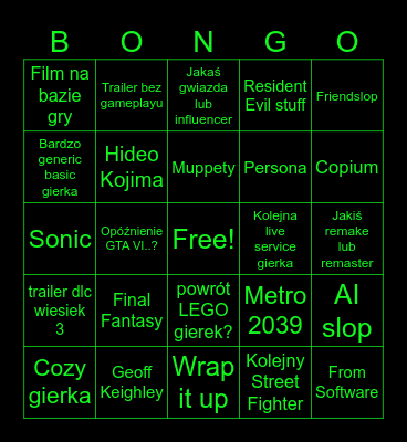 Summer Fest Bingo Card