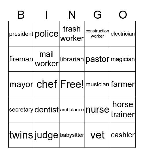 People Signs Bingo Card