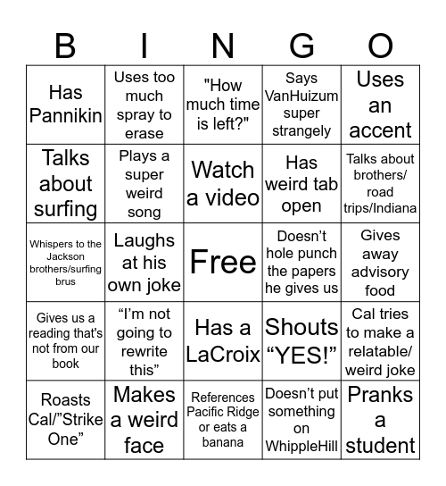 APUSH Bingo Card