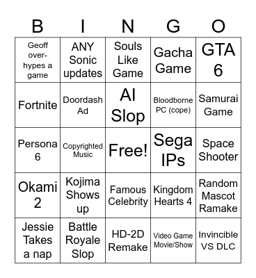 Summer Gay Fest Bingo Card