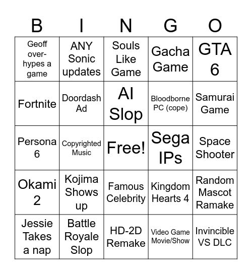 Summer Gay Fest Bingo Card