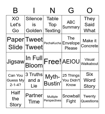SOS Bingo Card