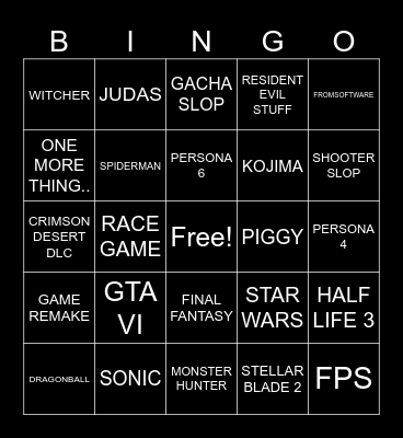 SUMMERGAMES Bingo Card