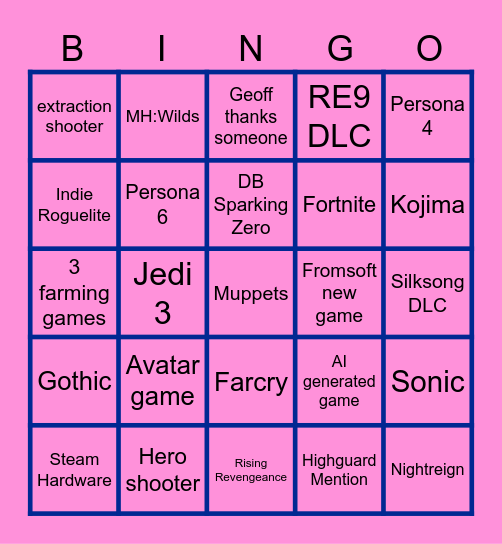 Summer Cope Fest Bingo Card
