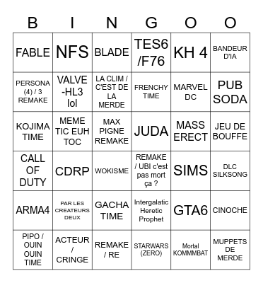 SGF Bingo Card
