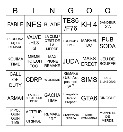 SGF Bingo Card