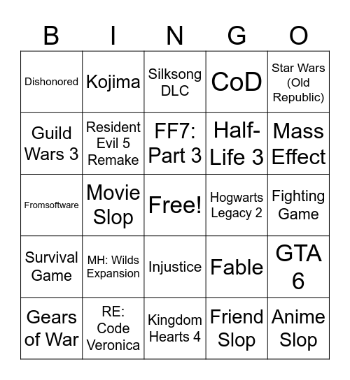 Summer Games Fest Bingo Card