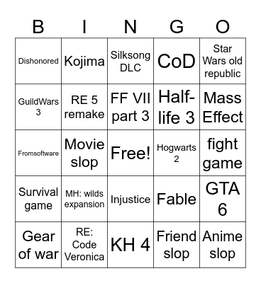 Summer Game Fest Bingo Card