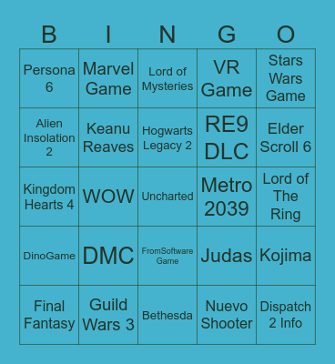 Summer Fest Bingo Card