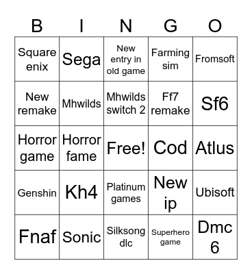 Games fest 2026 Bingo Card
