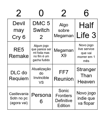Summer Game Fest 2026 Bingo Card