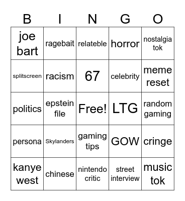 tiktok bingo early 2026 Bingo Card