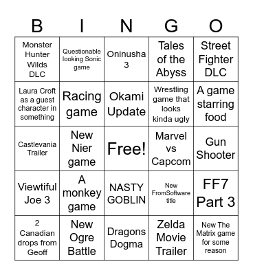 Game :) Bingo Card