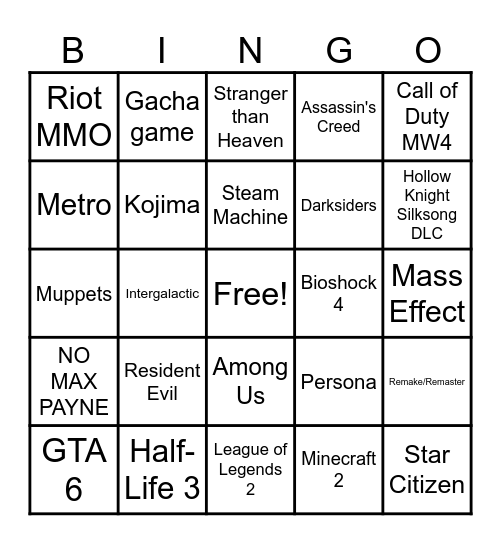 SummerGameFest Bingo Card