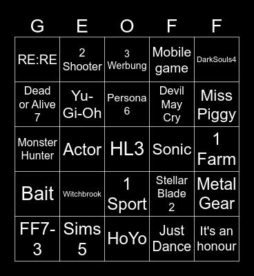 Summer Games Fest Bingo Card