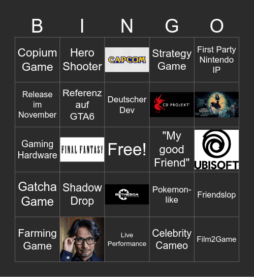 Summer Game Fest Bingo Card