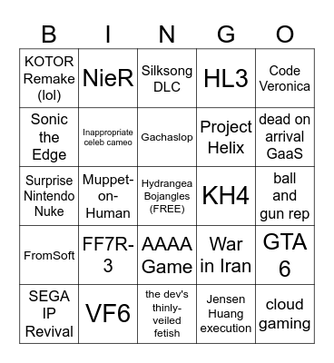 Summer Games Fest 2026 Bingo Card