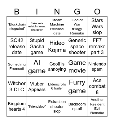 Summer Games Fest 2026 Bingo Card