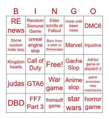 The evil state of play bingo Card