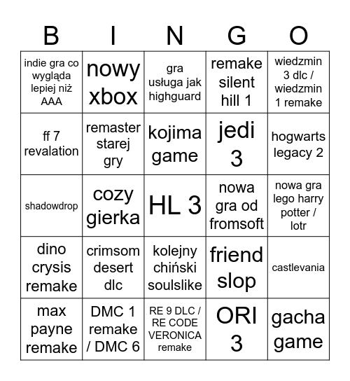 Gamescom 2026 Bingo Card