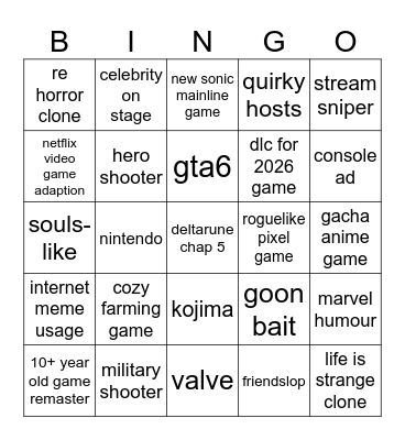 4 Bingo Card