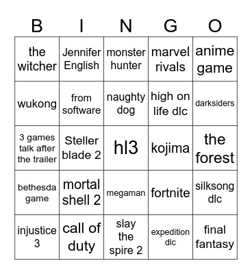 summer game fest/ xbox Bingo Card