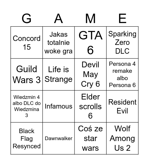 Oh Bingo Card
