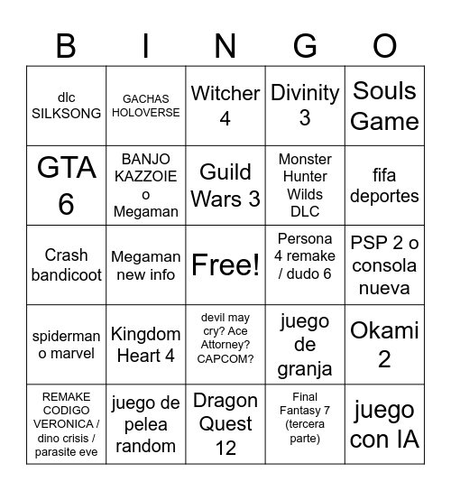 bingo Card